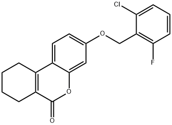 3-[(2-chloro-6-fluorophenyl)methoxy]-7,8,9,10-tetrahydrobenzo[c]chromen-6-one Struktur