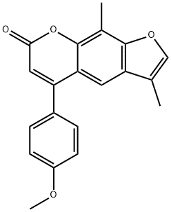 5-(4-methoxyphenyl)-3,9-dimethylfuro[3,2-g]chromen-7-one Struktur