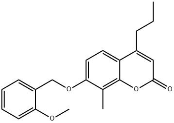 7-[(2-methoxyphenyl)methoxy]-8-methyl-4-propylchromen-2-one Struktur