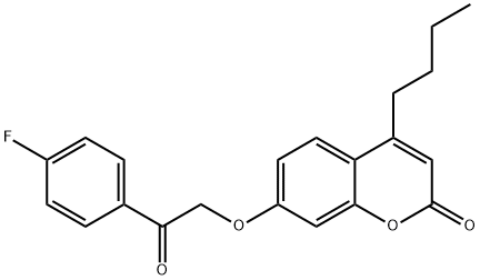 4-butyl-7-[2-(4-fluorophenyl)-2-oxoethoxy]chromen-2-one Struktur