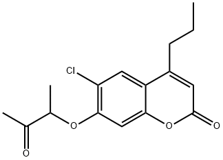 6-chloro-7-(3-oxobutan-2-yloxy)-4-propylchromen-2-one Struktur