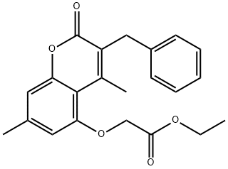 ethyl 2-(3-benzyl-4,7-dimethyl-2-oxochromen-5-yl)oxyacetate Struktur