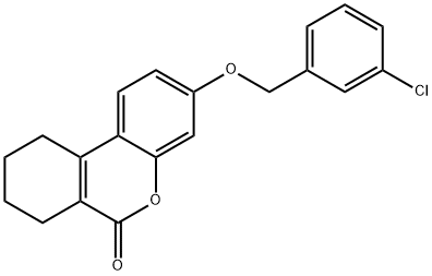 3-[(3-chlorophenyl)methoxy]-7,8,9,10-tetrahydrobenzo[c]chromen-6-one Struktur