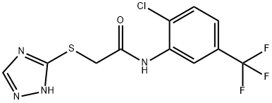 N-[2-chloro-5-(trifluoromethyl)phenyl]-2-(1H-1,2,4-triazol-5-ylsulfanyl)acetamide Struktur