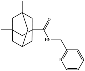 3,5-dimethyl-N-(pyridin-2-ylmethyl)adamantane-1-carboxamide Struktur