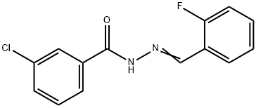 3-chloro-N-[(E)-(2-fluorophenyl)methylideneamino]benzamide Struktur