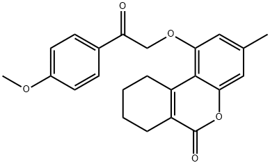 1-[2-(4-methoxyphenyl)-2-oxoethoxy]-3-methyl-7,8,9,10-tetrahydrobenzo[c]chromen-6-one Struktur