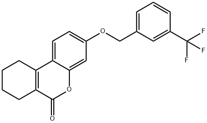 3-[[3-(trifluoromethyl)phenyl]methoxy]-7,8,9,10-tetrahydrobenzo[c]chromen-6-one Struktur