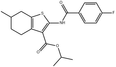 propan-2-yl 2-[(4-fluorobenzoyl)amino]-6-methyl-4,5,6,7-tetrahydro-1-benzothiophene-3-carboxylate Struktur