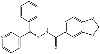 N-[(E)-[phenyl(pyridin-3-yl)methylidene]amino]-1,3-benzodioxole-5-carboxamide Struktur