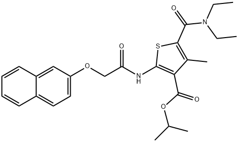 propan-2-yl 5-(diethylcarbamoyl)-4-methyl-2-[(2-naphthalen-2-yloxyacetyl)amino]thiophene-3-carboxylate Struktur