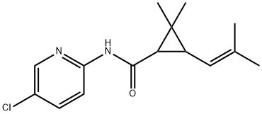 N-(5-chloropyridin-2-yl)-2,2-dimethyl-3-(2-methylprop-1-enyl)cyclopropane-1-carboxamide Struktur