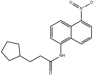 3-cyclopentyl-N-(5-nitronaphthalen-1-yl)propanamide Struktur