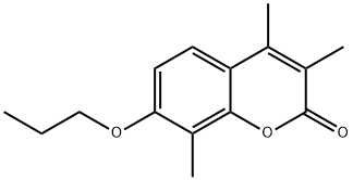 3,4,8-trimethyl-7-propoxychromen-2-one Struktur