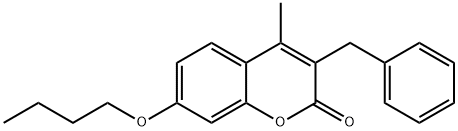 3-benzyl-7-butoxy-4-methylchromen-2-one Struktur