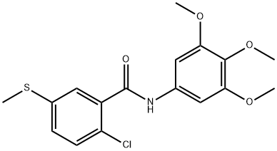 2-chloro-5-methylsulfanyl-N-(3,4,5-trimethoxyphenyl)benzamide Struktur