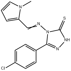 3-(4-chlorophenyl)-4-[(E)-(1-methylpyrrol-2-yl)methylideneamino]-1H-1,2,4-triazole-5-thione Struktur