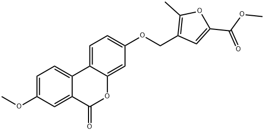 methyl 4-[(8-methoxy-6-oxobenzo[c]chromen-3-yl)oxymethyl]-5-methylfuran-2-carboxylate Structure