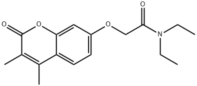 2-(3,4-dimethyl-2-oxochromen-7-yl)oxy-N,N-diethylacetamide Struktur