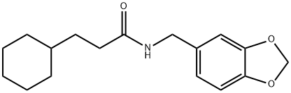 N-(1,3-benzodioxol-5-ylmethyl)-3-cyclohexylpropanamide Struktur