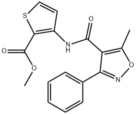 methyl 3-[(5-methyl-3-phenyl-1,2-oxazole-4-carbonyl)amino]thiophene-2-carboxylate Struktur