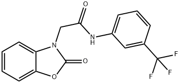 2-(2-oxo-1,3-benzoxazol-3-yl)-N-[3-(trifluoromethyl)phenyl]acetamide Struktur