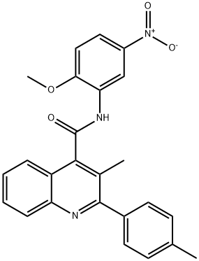 N-(2-methoxy-5-nitrophenyl)-3-methyl-2-(4-methylphenyl)quinoline-4-carboxamide Struktur