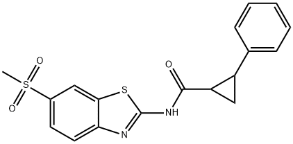 N-(6-methylsulfonyl-1,3-benzothiazol-2-yl)-2-phenylcyclopropane-1-carboxamide Struktur