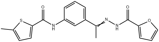 N-[(Z)-1-[3-[(5-methylthiophene-2-carbonyl)amino]phenyl]ethylideneamino]furan-2-carboxamide Struktur