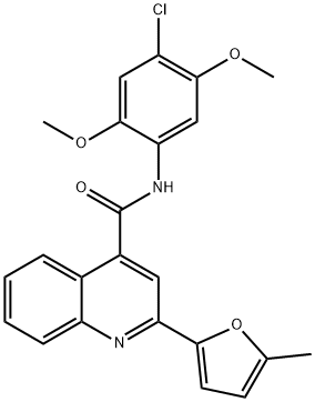 N-(4-chloro-2,5-dimethoxyphenyl)-2-(5-methylfuran-2-yl)quinoline-4-carboxamide Struktur