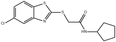 2-[(5-chloro-1,3-benzothiazol-2-yl)sulfanyl]-N-cyclopentylacetamide Struktur