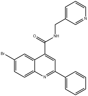 6-bromo-2-phenyl-N-(pyridin-3-ylmethyl)quinoline-4-carboxamide Struktur