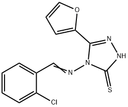 4-[(E)-(2-chlorophenyl)methylideneamino]-3-(furan-2-yl)-1H-1,2,4-triazole-5-thione Struktur