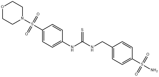 1-(4-morpholin-4-ylsulfonylphenyl)-3-[(4-sulfamoylphenyl)methyl]thiourea Struktur