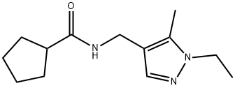 N-[(1-ethyl-5-methylpyrazol-4-yl)methyl]cyclopentanecarboxamide Struktur