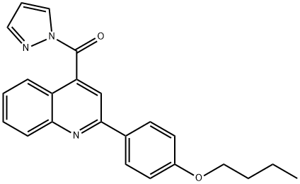 [2-(4-butoxyphenyl)quinolin-4-yl]-pyrazol-1-ylmethanone Struktur