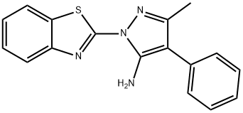 2-(1,3-benzothiazol-2-yl)-5-methyl-4-phenylpyrazol-3-amine Struktur