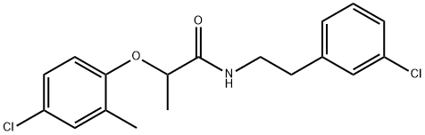 2-(4-chloro-2-methylphenoxy)-N-[2-(3-chlorophenyl)ethyl]propanamide Struktur