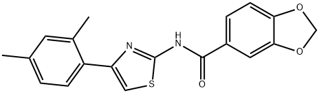 N-[4-(2,4-dimethylphenyl)-1,3-thiazol-2-yl]-1,3-benzodioxole-5-carboxamide Struktur