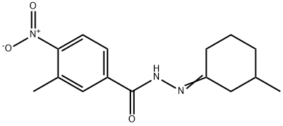 3-methyl-N-[(E)-(3-methylcyclohexylidene)amino]-4-nitrobenzamide Struktur