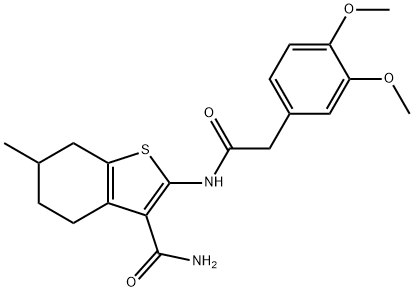 2-[[2-(3,4-dimethoxyphenyl)acetyl]amino]-6-methyl-4,5,6,7-tetrahydro-1-benzothiophene-3-carboxamide Struktur