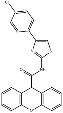 N-[4-(4-chlorophenyl)-1,3-thiazol-2-yl]-9H-xanthene-9-carboxamide Struktur