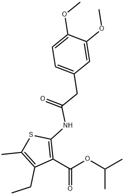 propan-2-yl 2-[[2-(3,4-dimethoxyphenyl)acetyl]amino]-4-ethyl-5-methylthiophene-3-carboxylate Struktur