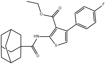 ethyl 2-(adamantane-1-carbonylamino)-4-(4-fluorophenyl)thiophene-3-carboxylate Struktur