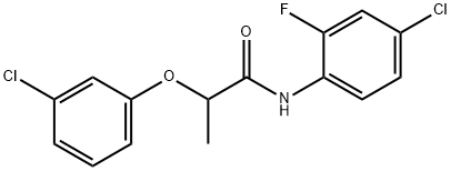 N-(4-chloro-2-fluorophenyl)-2-(3-chlorophenoxy)propanamide Struktur