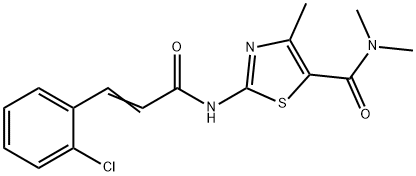 2-[[(E)-3-(2-chlorophenyl)prop-2-enoyl]amino]-N,N,4-trimethyl-1,3-thiazole-5-carboxamide Struktur