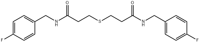 N-[(4-fluorophenyl)methyl]-3-[3-[(4-fluorophenyl)methylamino]-3-oxopropyl]sulfanylpropanamide Struktur