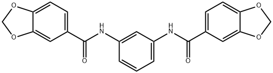 N-[3-(1,3-benzodioxole-5-carbonylamino)phenyl]-1,3-benzodioxole-5-carboxamide Struktur