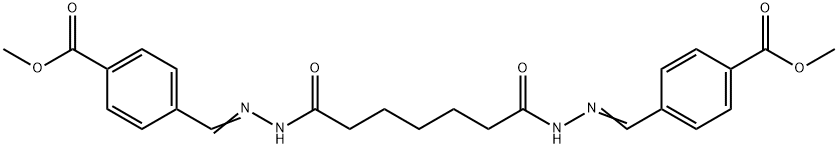 methyl 4-[(E)-[[7-[(2E)-2-[(4-methoxycarbonylphenyl)methylidene]hydrazinyl]-7-oxoheptanoyl]hydrazinylidene]methyl]benzoate Structure