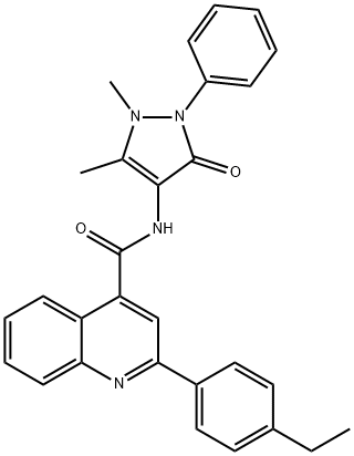 N-(1,5-dimethyl-3-oxo-2-phenylpyrazol-4-yl)-2-(4-ethylphenyl)quinoline-4-carboxamide Struktur